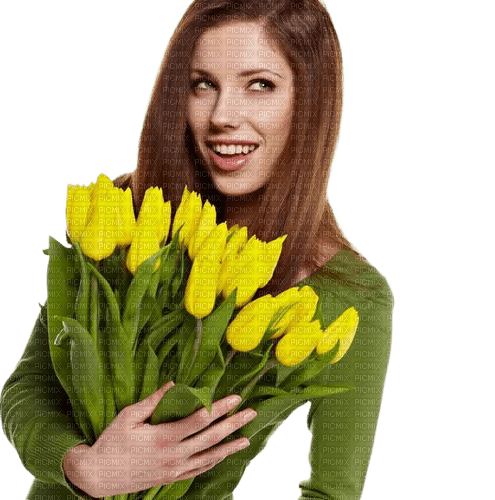 Женщина с цветами - png grátis
