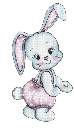 kikkapink spring bunny pink blue vintage - PNG gratuit