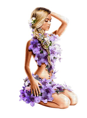 woman flower bp - 免费PNG