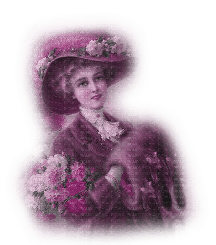 dolceluna vintage woman purple hat fashion femme - 無料png