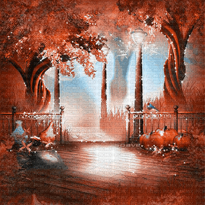 soave background animated autumn forest fantasy - GIF animasi gratis