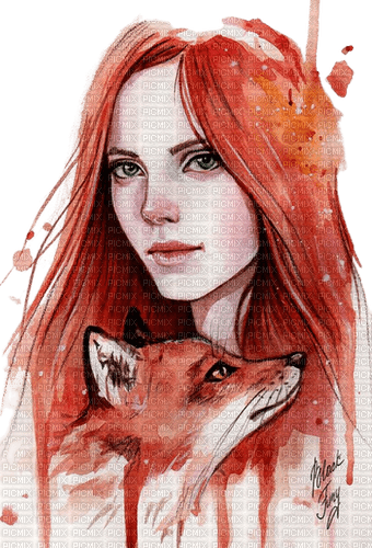 Woman and fox