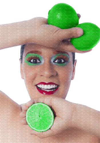 Kaz_Creations Woman-Femme-Fruit-Lime - png ฟรี
