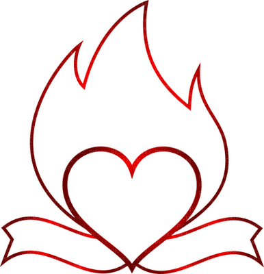 heart on fire - ücretsiz png