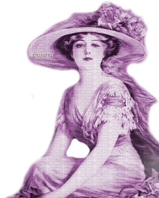Y.A.M._Vintage Lady woman hat purple - png gratis