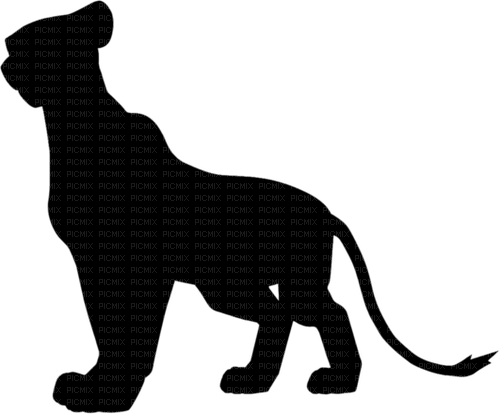 Lion Löwe black schwarz - png gratis