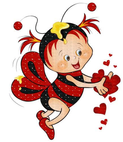 abeille, miel,coeur,gif,Karina10rus - ücretsiz png