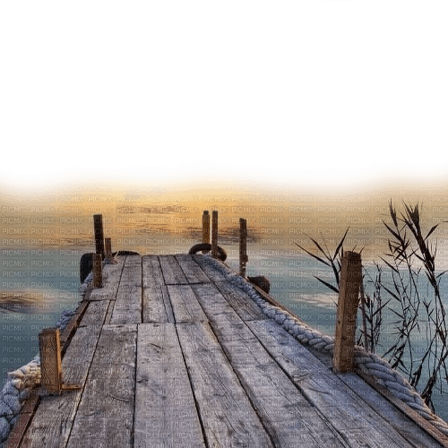 pier steg footbridge passerelle sunset - PNG gratuit
