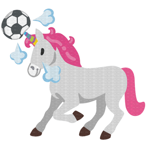 Emoji Kitchen unicorn popping soccer ball - besplatni png