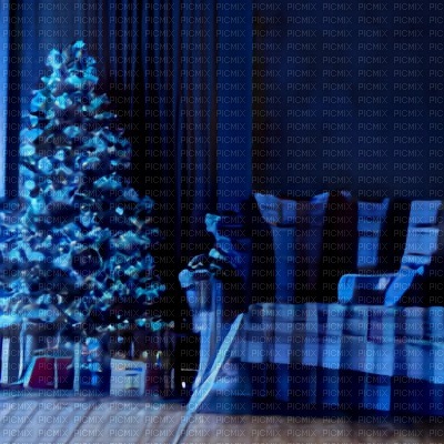 Blue Plaid Christmas Living Room - ingyenes png