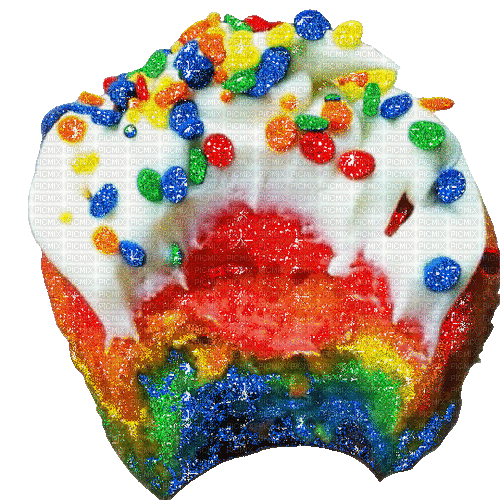 rainbow cupcake - GIF animé gratuit