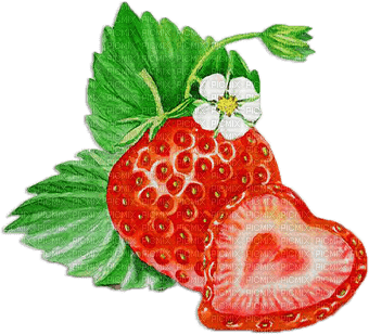 soave deco  strawberry red green - PNG gratuit