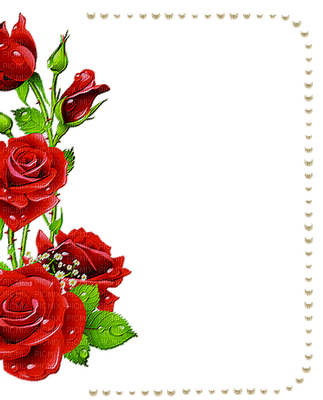 minou-flower-red-frame-pearl - ilmainen png