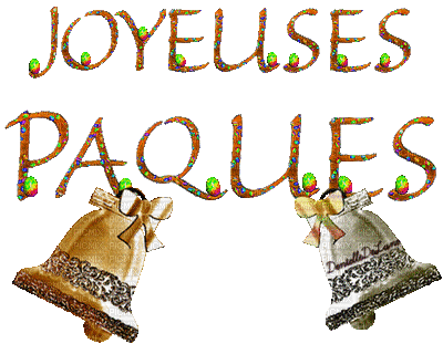 joyeuses paques texte cloches gif - GIF เคลื่อนไหวฟรี