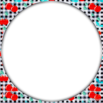 soave frame circle vintage rockabilly cherry black - ücretsiz png