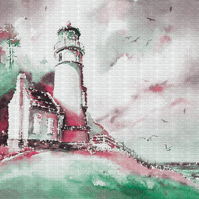 soave background animated summer lighthouse - 免费动画 GIF