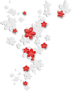 soave deco flowers scrap white red - δωρεάν png