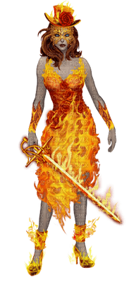 Kaz_Creations Deco Fire Flames Woman Femme - zadarmo png