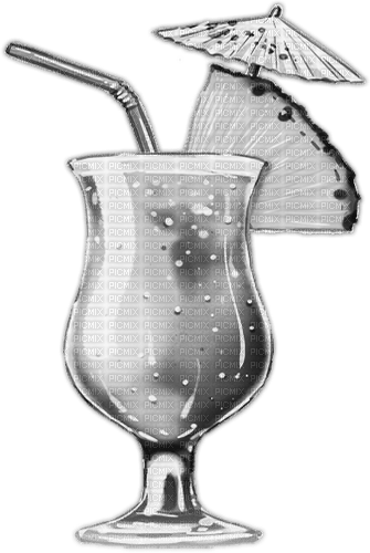 soave deco beach cocktail black white - Free PNG