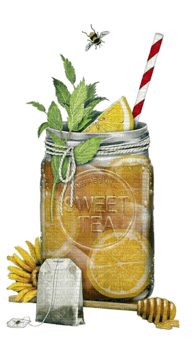 Zitronentee, Glas, Honig, Zitronen - nemokama png
