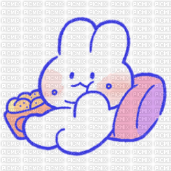 lovely mongmong! 4 bunny eat chip - kostenlos png