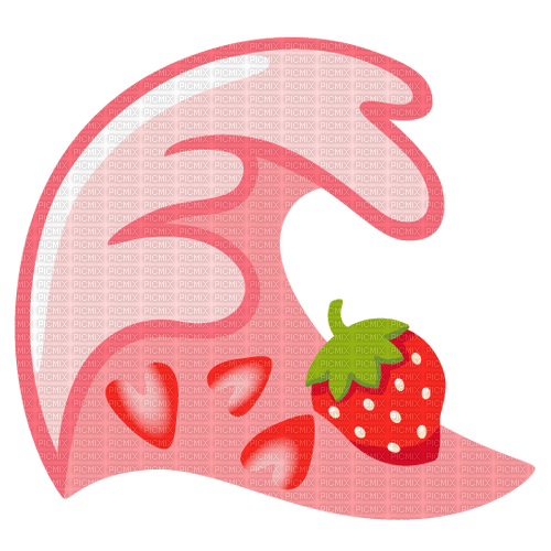 pink strawberry wave - ücretsiz png