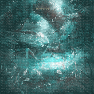 Y.A.M._Fantasy forest background blue - Gratis animerad GIF