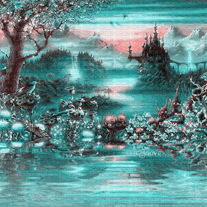 soave background animated forest  water - Бесплатный анимированный гифка