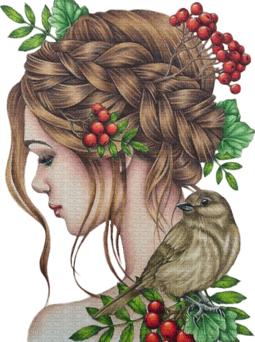 Woman Rowan Bird - Bogusia - png gratis