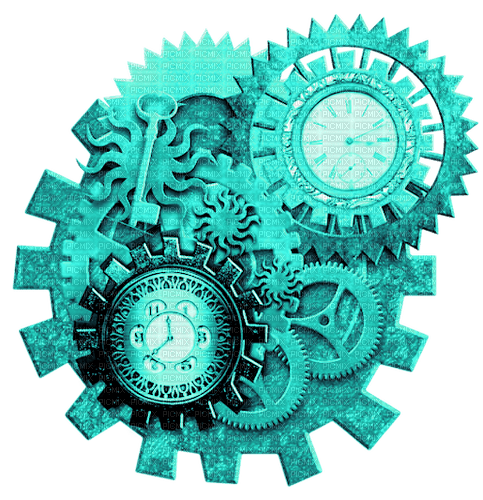 Steampunk.Deco.Teal - 免费PNG