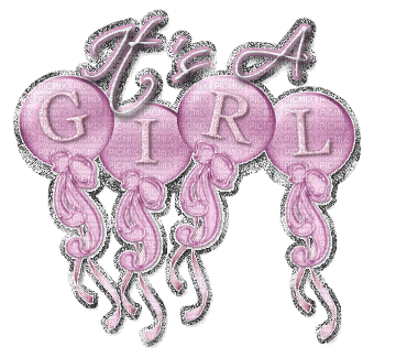 Ballon Lilas It's A Girl:) - Бесплатный анимированный гифка
