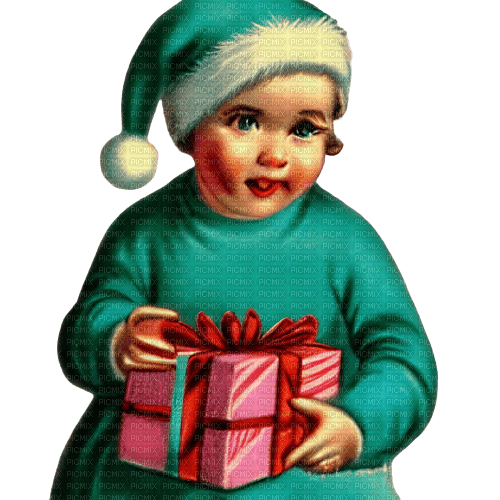 kikkapink vintage girl baby christmas - Free PNG