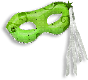 soave deco birthday mask green - PNG gratuit