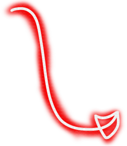 neon red devil tail - PNG gratuit