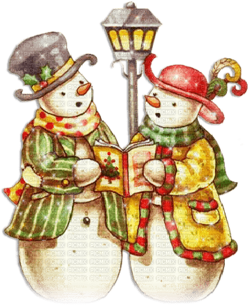 soave deco winter christmas snowman couple lamp - png ฟรี