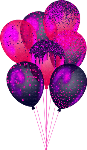 Balloons.Pink.Purple - zdarma png