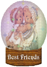 best friends teddy bears globe - Free animated GIF