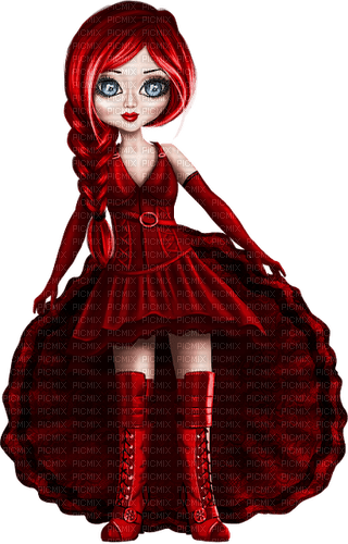 kikkapink red doll steampunk girl - безплатен png