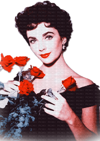 soave Elizabeth Taylor woman vintage flowers rose - фрее пнг
