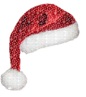 Santa Hat, noel , chien , animaux , tube , love , barre , fleurs , chat ,  etoile , femme , aime , fond , decoration , hello , cadre , rouge , glitter  , animation , image , deco , gif , santa , snow , heart - Free animated GIF  - PicMix