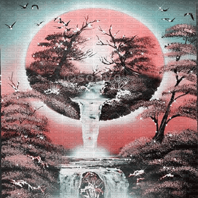 soave background fantasy pink teal - Бесплатный анимированный гифка