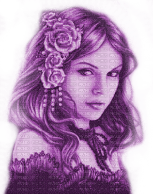 Y.A.M._Gothic Fantasy woman purple - ücretsiz png