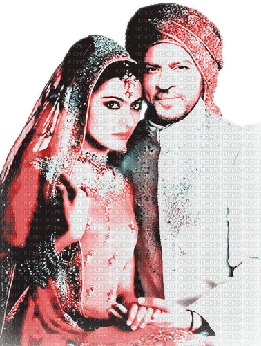 soave bollywood Shahrukh khan couple pink teal - png ฟรี