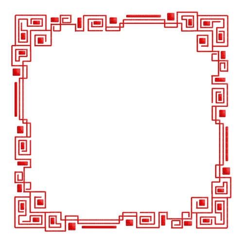 Chinese Asian frame cadre red susnhine3 - gratis png
