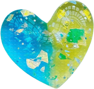 blue green heart - zdarma png
