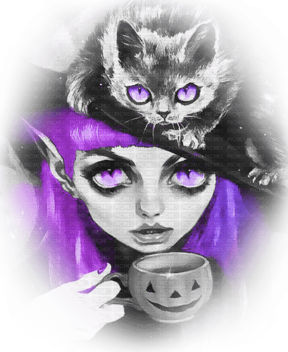 soave woman girl halloween witch cat black - nemokama png