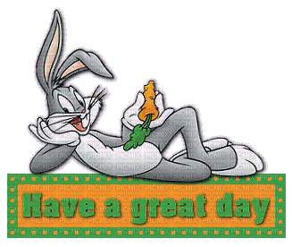 Kaz_Creations Easter Deco  Bugs Bunny Logo Text Have a Great Day - Ingyenes animált GIF