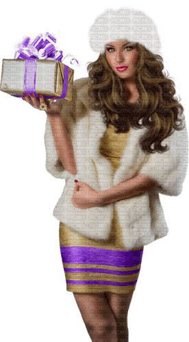 Woman. Package. Gift. Leila - zdarma png