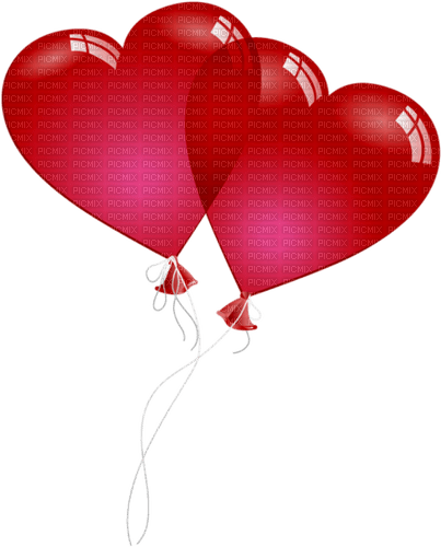 balloons red hearts Bb2 - nemokama png