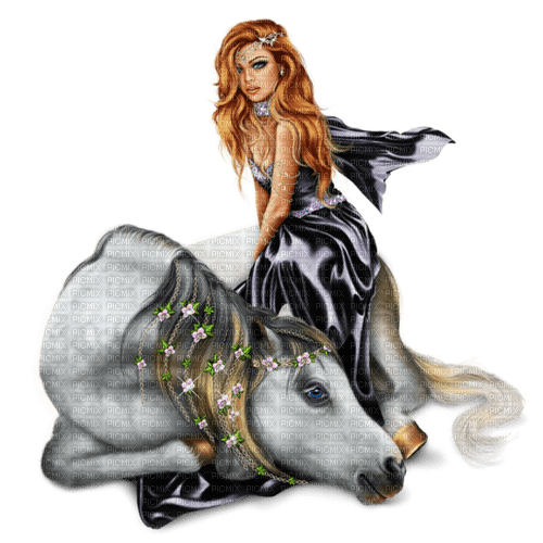 fairy and horse by nataliplus - zdarma png